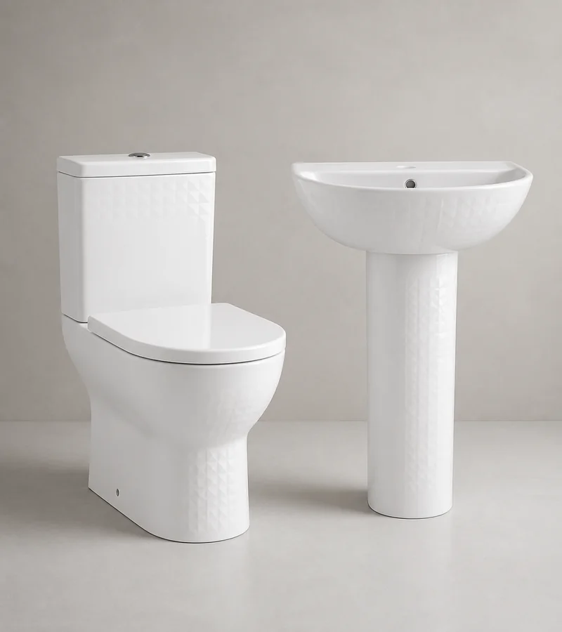 RAK Bathroom Set white decorative ceramic 2-piece